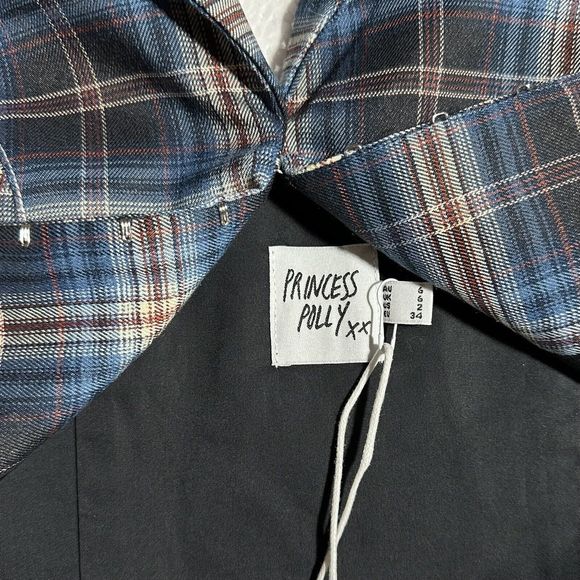 Princess Polly Womens Everest Cropped Vest Top Size 2 Plaid Halter NWT - Picture 5 of 11